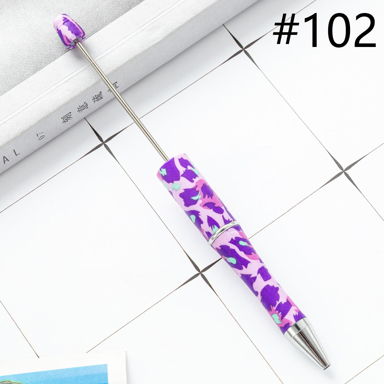 Beadable Pen  Beaded Pen DIY Paw Leopard Print Zebra Cow Sport Print