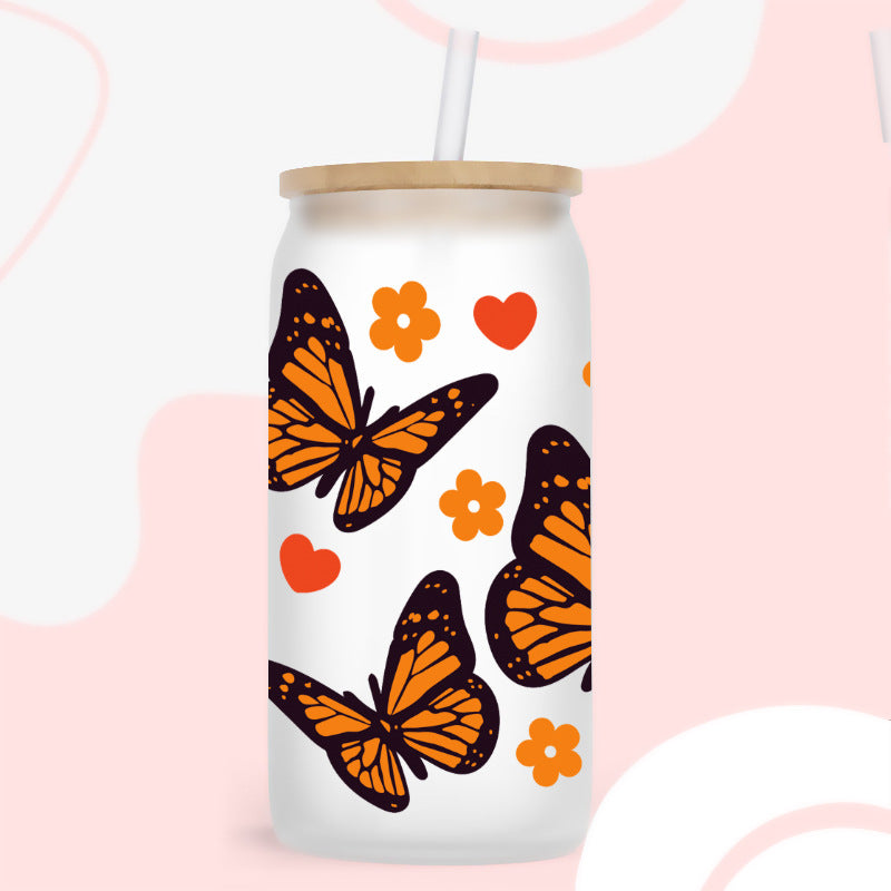 Butterfly  16Oz   UV DTF Cup Wraps Transfer Stickers Tumblers