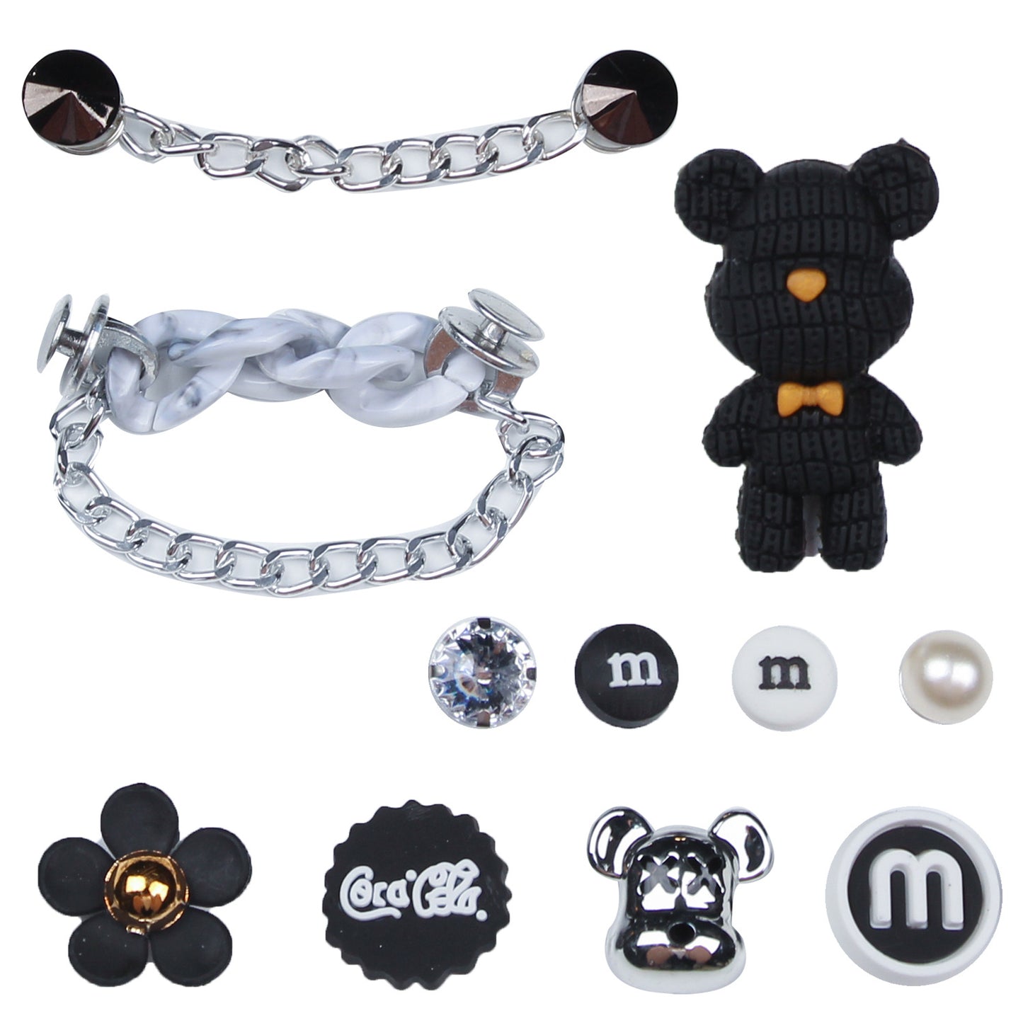 CCM  04  Crocs Croc Charms Black Bear Decoration