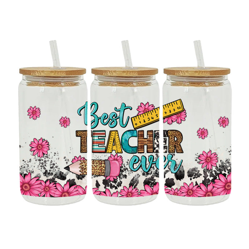 Teacher 16Oz   UV DTF Cup Wraps Transfer Stickers Tumblers