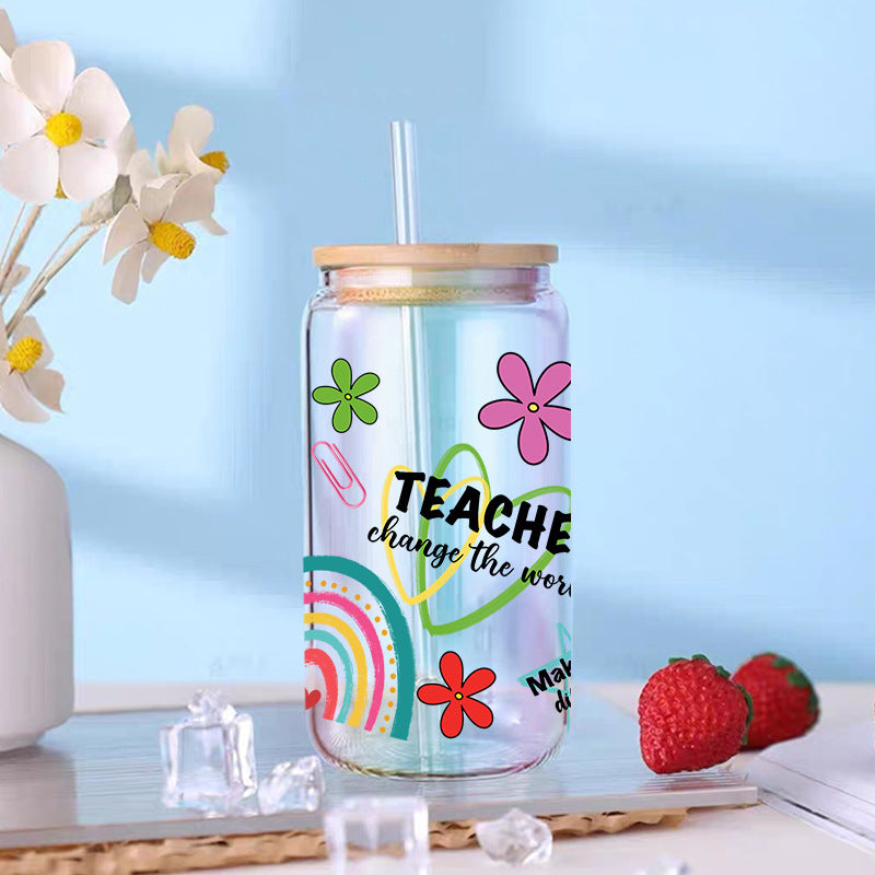 Teacher 16Oz   UV DTF Cup Wraps Transfer Stickers Tumblers