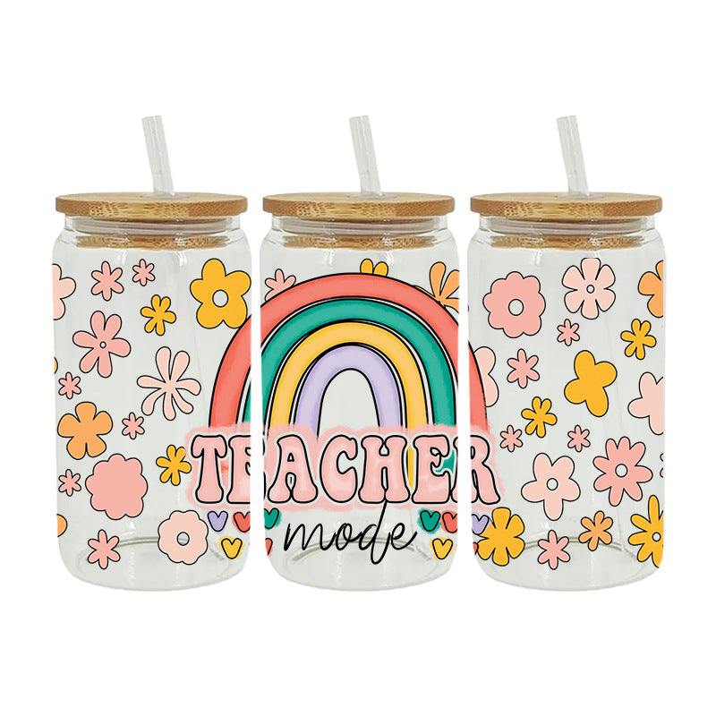 Teacher 16Oz   UV DTF Cup Wraps Transfer Stickers Tumblers