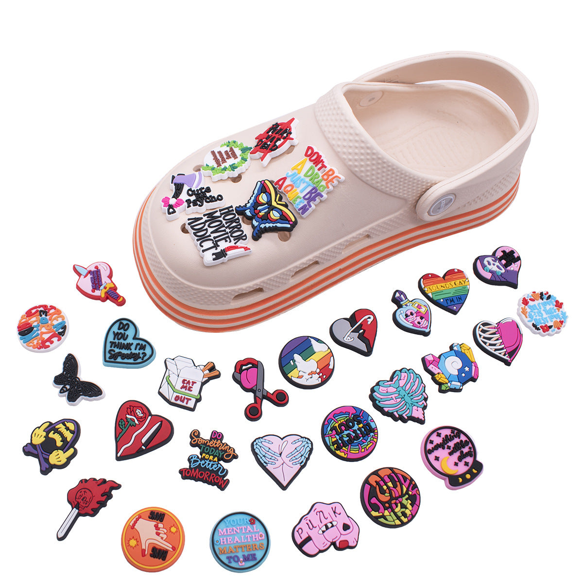 CF 140   Crocs Croc  Punk   Cool Decoration Silicon