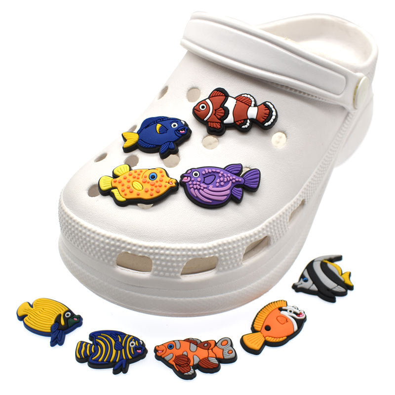 CF  146  Crocs Croc  Sea Fish Cartoon  Decoration Silicon