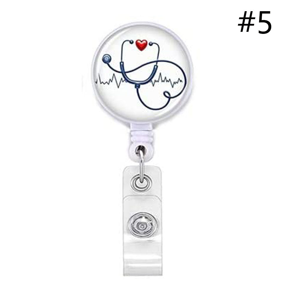 Badge Reel Badgereel   Alligator Clamp Stethoscope  Nurse And Doctor  B 01