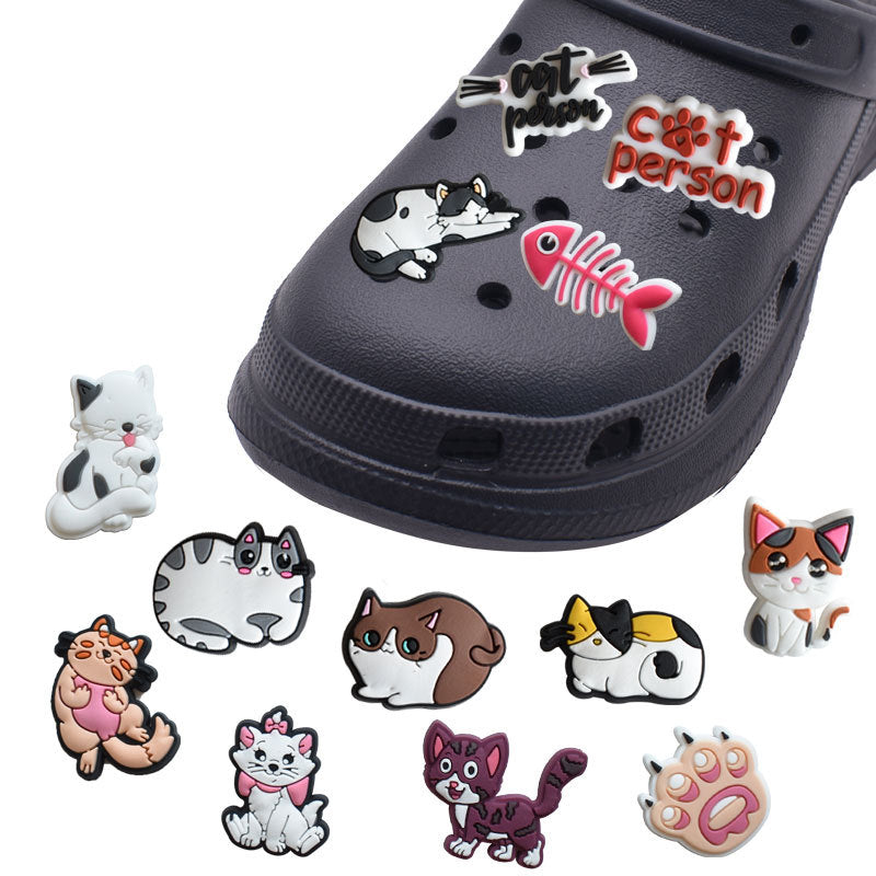 CF 134  Crocs Croc   Cat  Kitty  Animal  Pet  Decoration Silicon