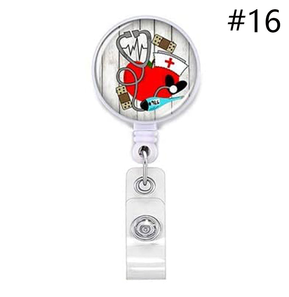 Badge Reel Badgereel   Alligator Clamp Stethoscope  Nurse And Doctor  B 01