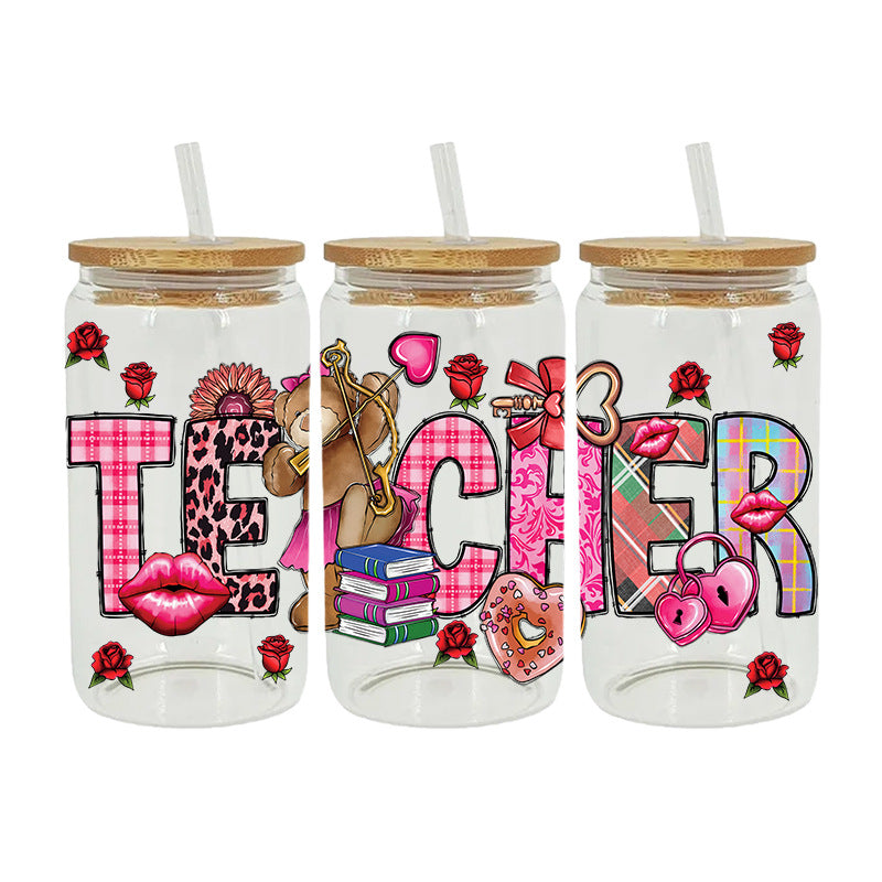 Teacher 16Oz   UV DTF Cup Wraps Transfer Stickers Tumblers